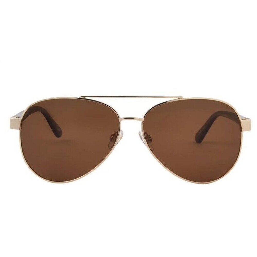 NWT Foster Grant Revlon Aviator Sunglasses Gold Brown 117374